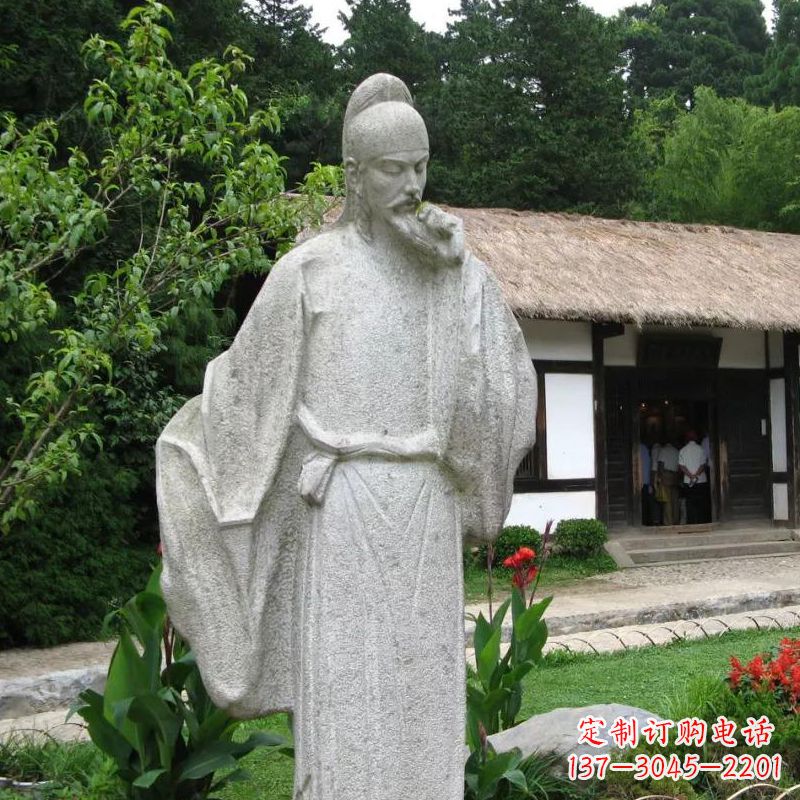 唐山白居易石雕塑像-公园景区中国古代历史文化名人雕塑