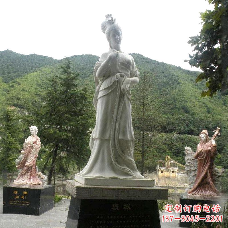 唐山褒姒雕塑-大理石石雕美女中国古代美女塑像