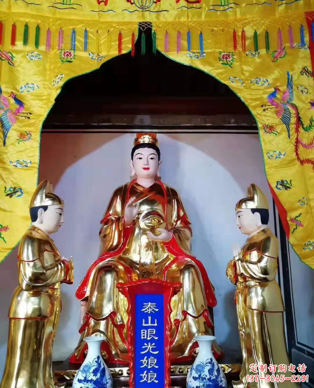 唐山玻璃钢彩绘佛像雕塑寺庙景观雕塑 