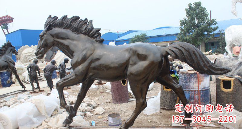 唐山玻璃钢仿铜马广场动物雕塑精美雕塑装点繁华城市