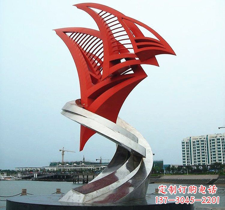 唐山不锈钢彩色帆船雕塑