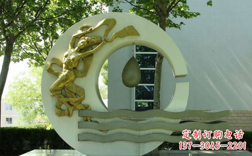 唐山不锈钢嫦娥奔月景观雕塑