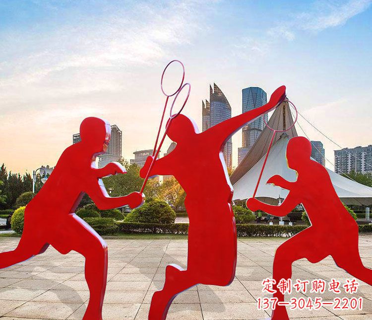 唐山羽毛球雕塑以不锈钢为原料的精美艺术品