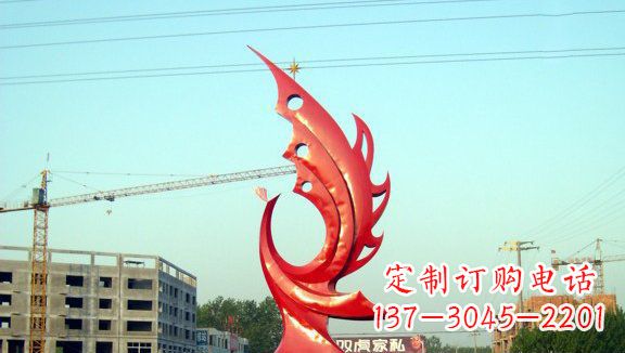 唐山凤凰城市的不锈钢雕塑