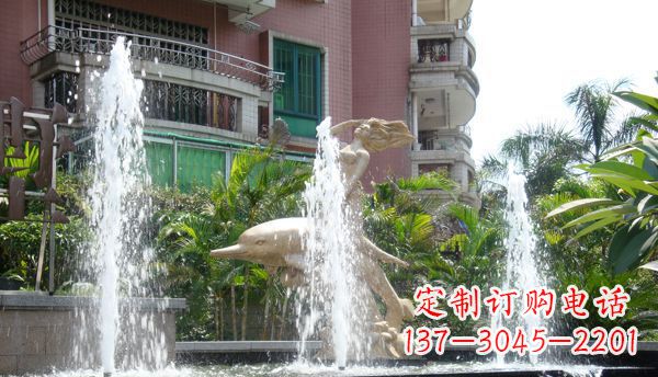 唐山不锈钢海豚喷泉雕塑精美的海洋艺术