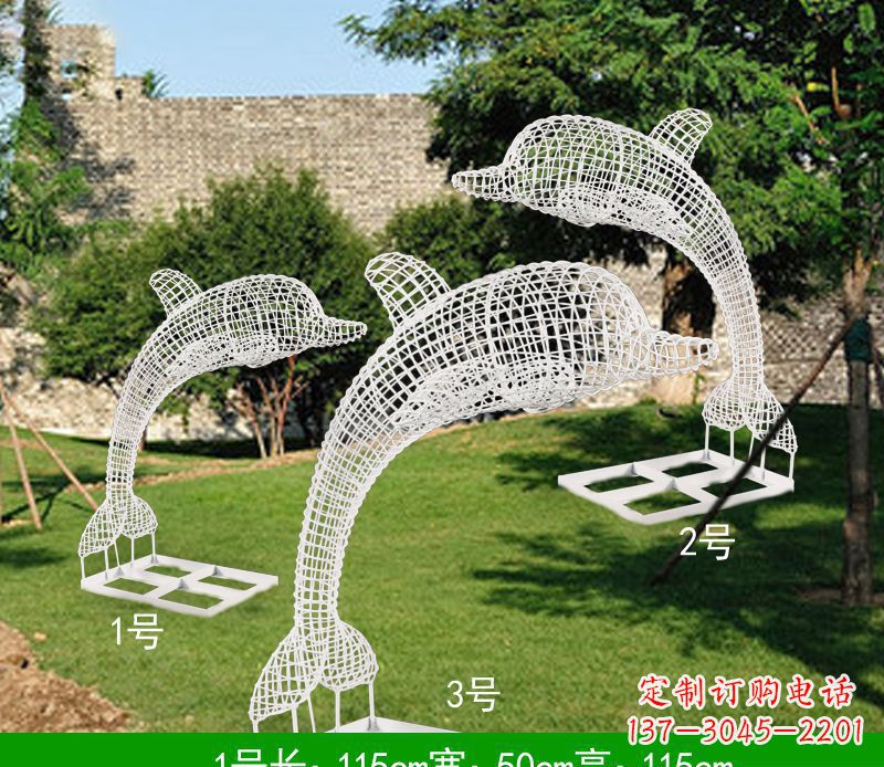 唐山不锈钢海豚组合雕塑精美的艺术品