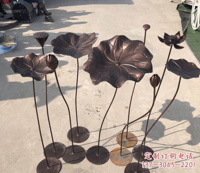 唐山不锈钢荷花雕塑传承传统文化