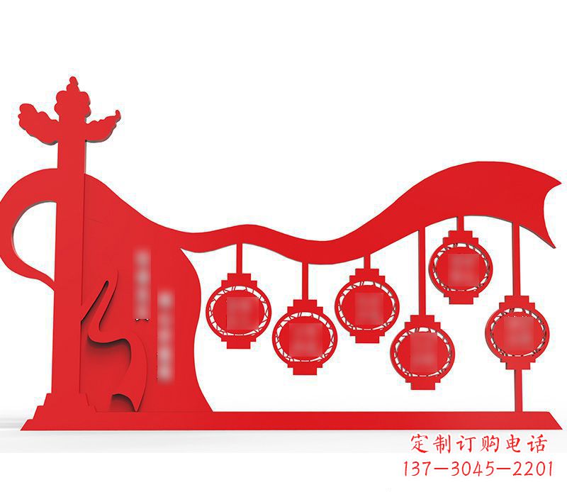唐山灯笼雕塑传承社会主义核心价值观