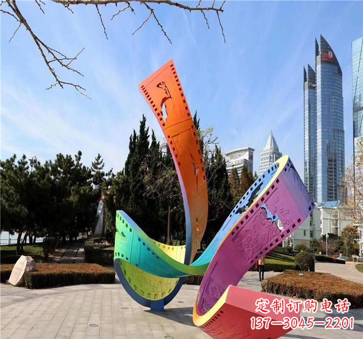 唐山波浪状的不锈钢胶卷雕塑