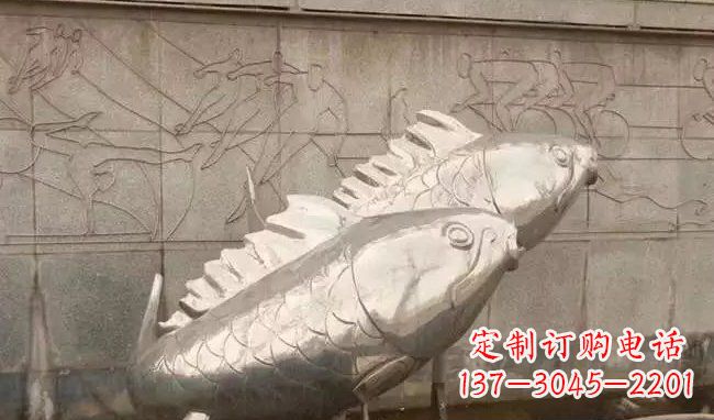 唐山不锈钢喷泉鱼雕塑美丽装点城市