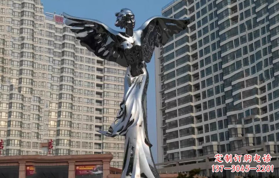 唐山不锈钢天使雕塑传递着美丽与希望
