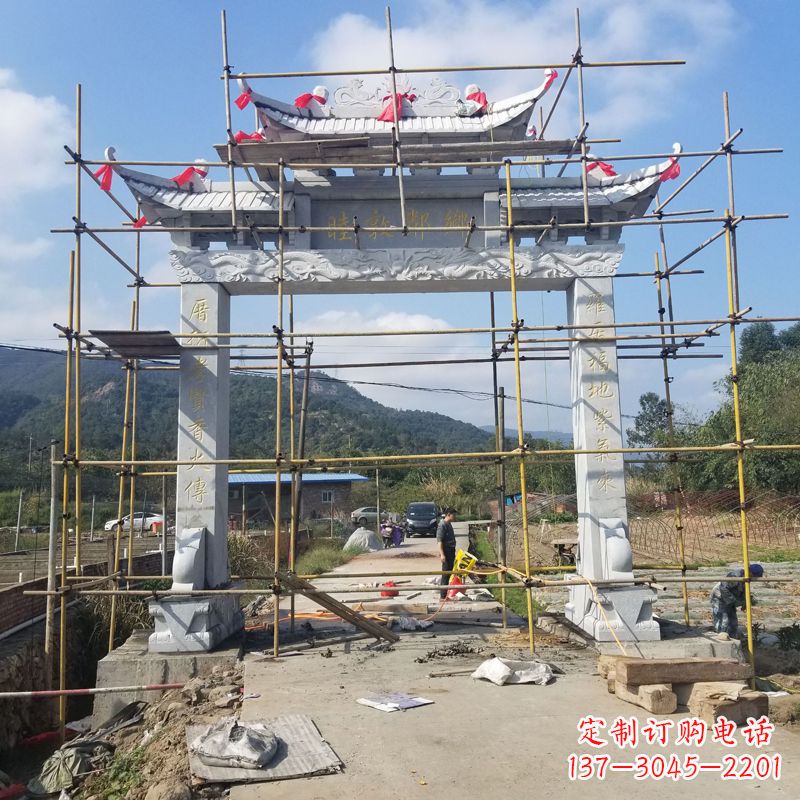 唐山村庄石牌坊雕塑传承民间文化