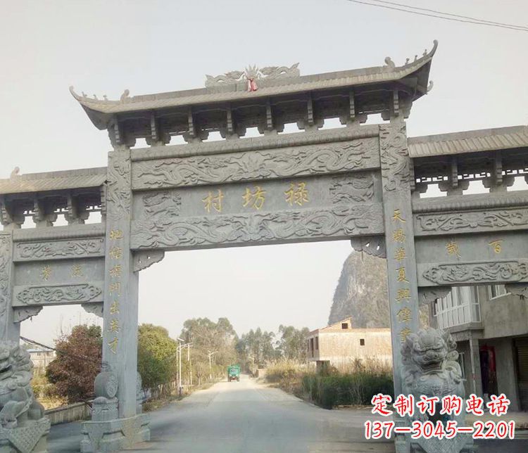 唐山村庄石牌坊石雕