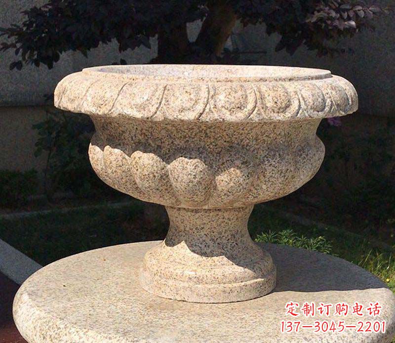 唐山大理石花钵公园花盆石雕