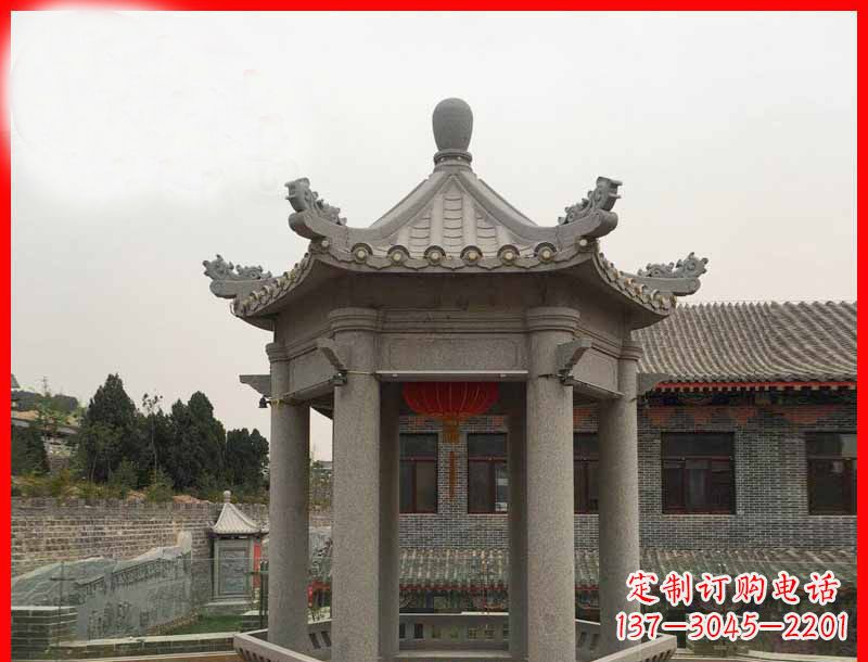 唐山大理石六角凉亭石雕