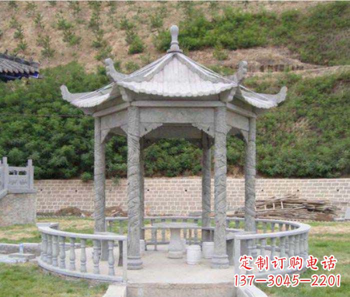 唐山大理石六角石雕凉亭
