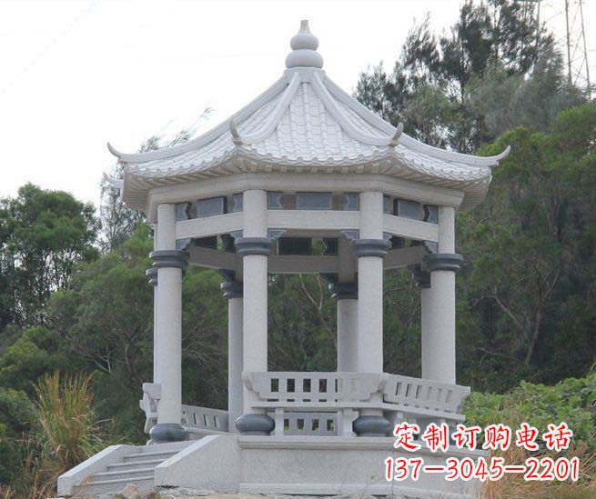 唐山大理石六角石雕凉亭营造舒适环境的完美体现