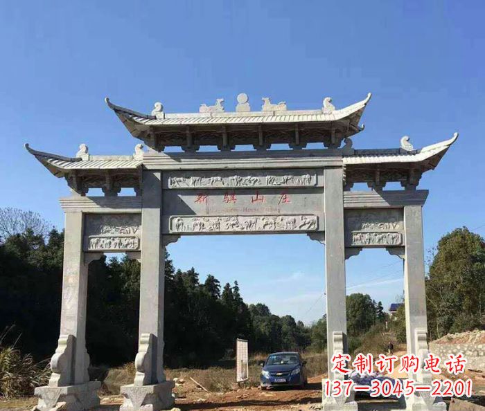 唐山精美石雕牌坊雕塑
