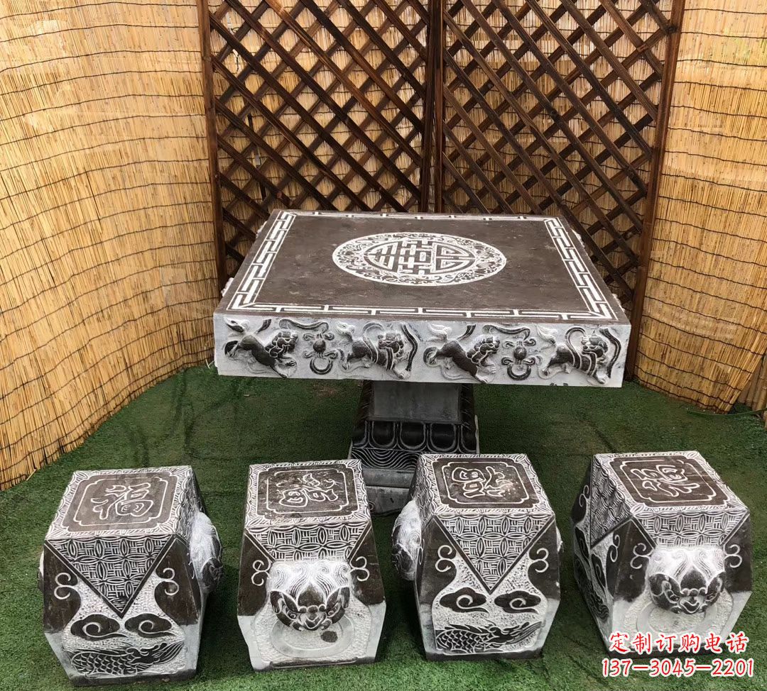 唐山仿古石桌凳公园景观石雕