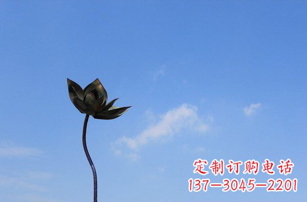 唐山公园不锈钢荷花雕塑