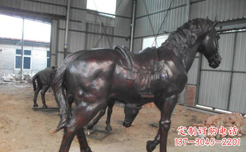唐山公园铜马动物铜雕