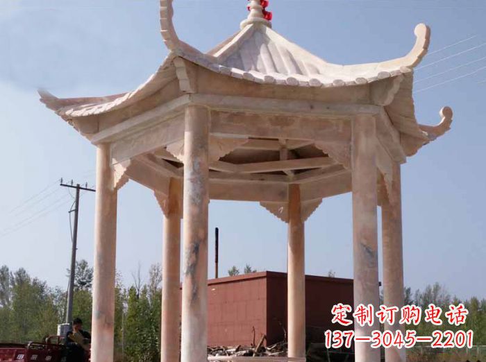 唐山红六角凉亭雕塑