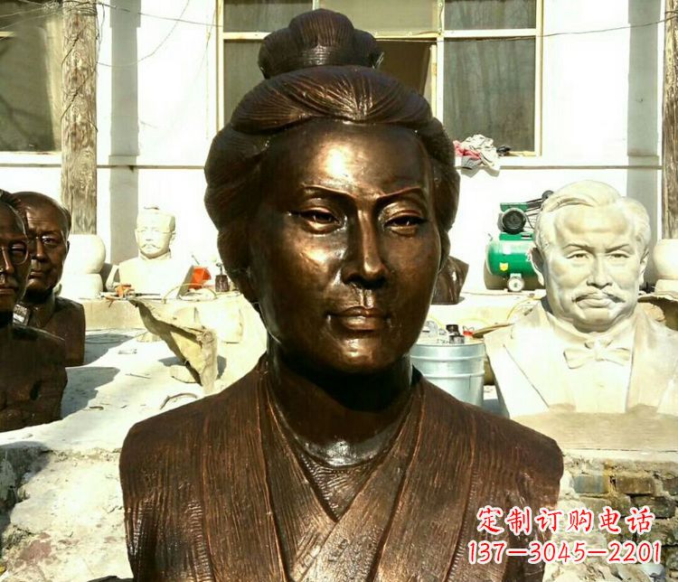 唐山古代词人李清照胸像铜雕