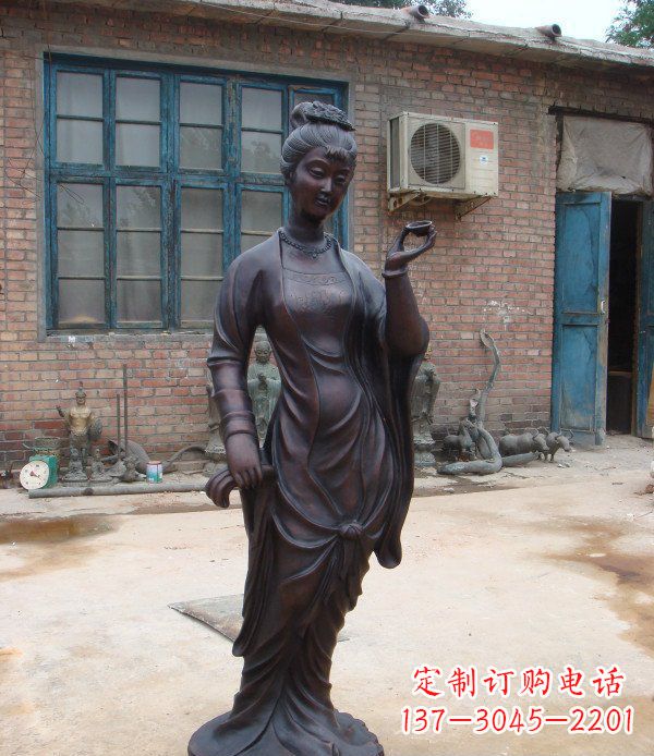 唐山古代美女公园人物铜雕