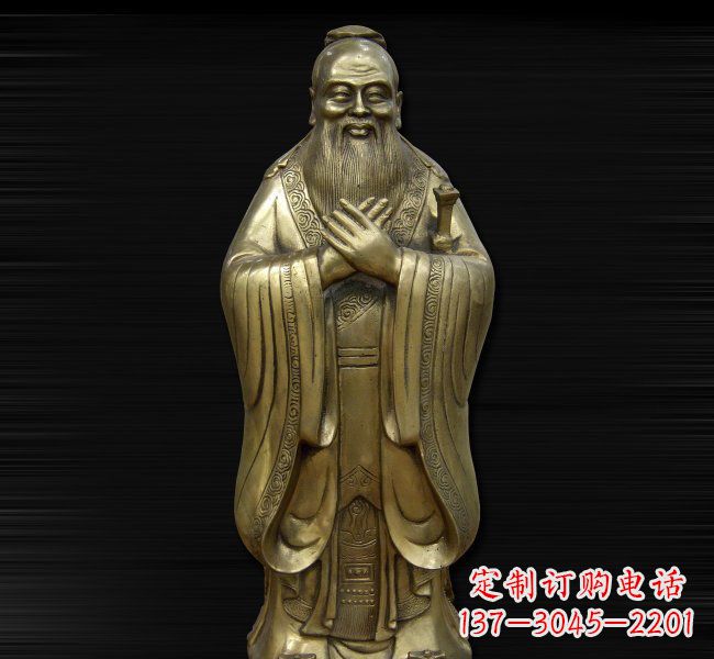 唐山古代名人铸铜孔子雕塑