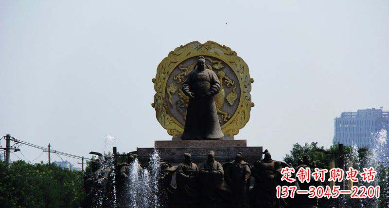 唐山李世民古代名人铜雕