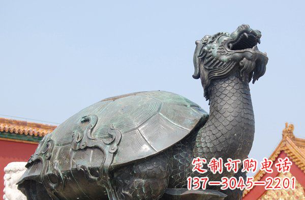 唐山青铜龙龟寺庙神兽铜雕