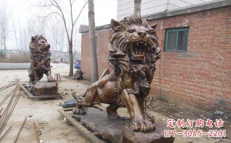 唐山狮子企业动物铜雕