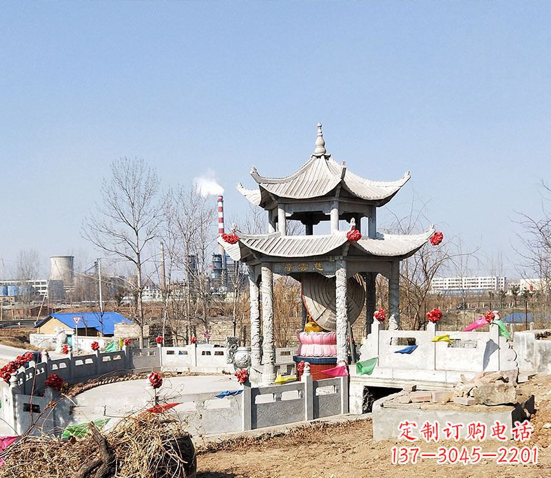 唐山双层石凉亭石雕 (2)