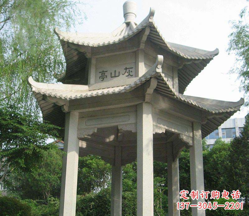 唐山双层石凉亭石雕