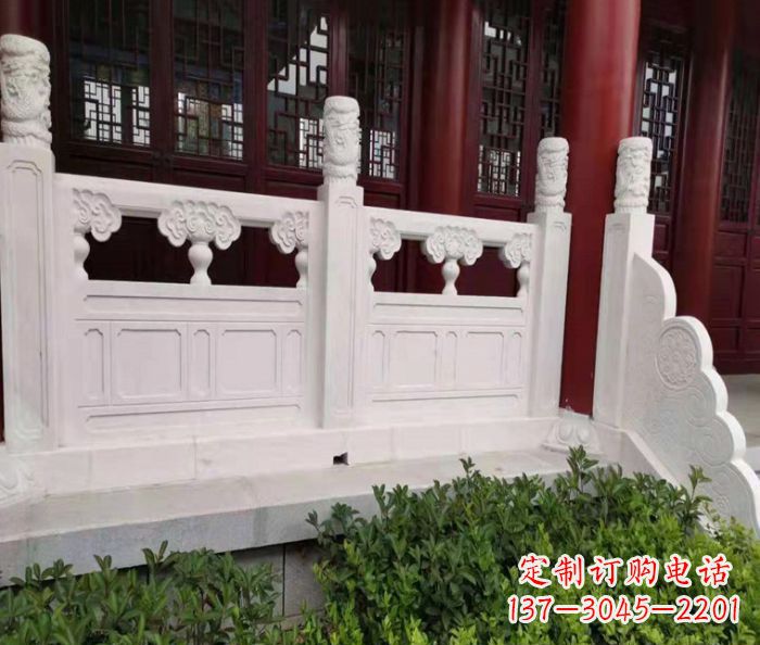 唐山寺庙景观汉白玉石浮雕栏板 (3)