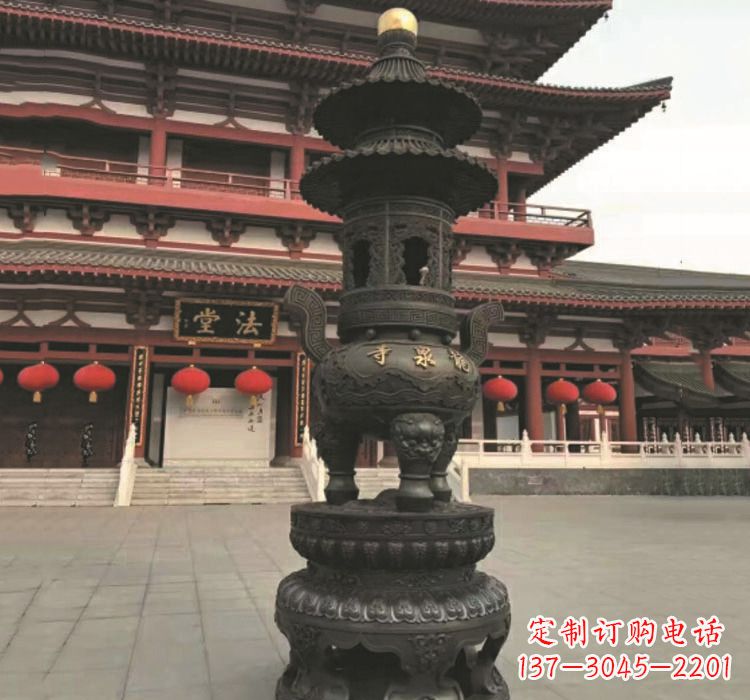 唐山寺庙香炉铜雕222