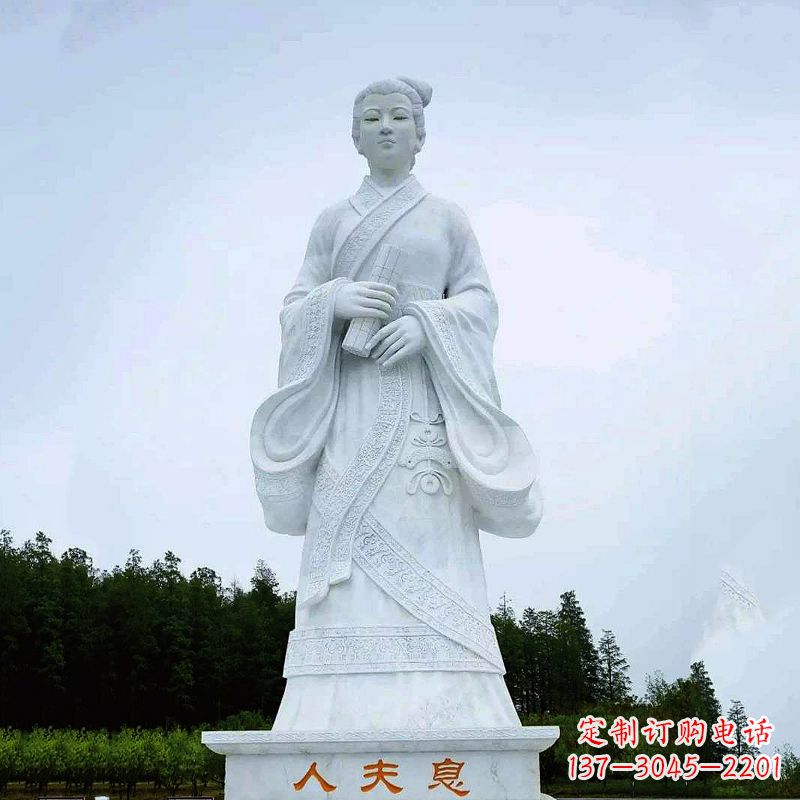 唐山桃花夫人息妫汉白玉雕塑-景区园林历史名人古代著名美女雕像