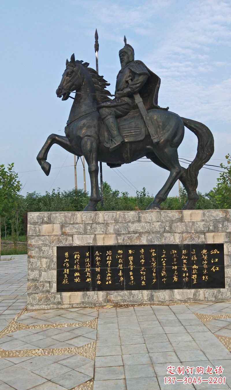 唐山铜雕古代名人岳飞