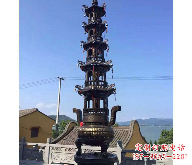 唐山铜雕寺庙大型多层香炉