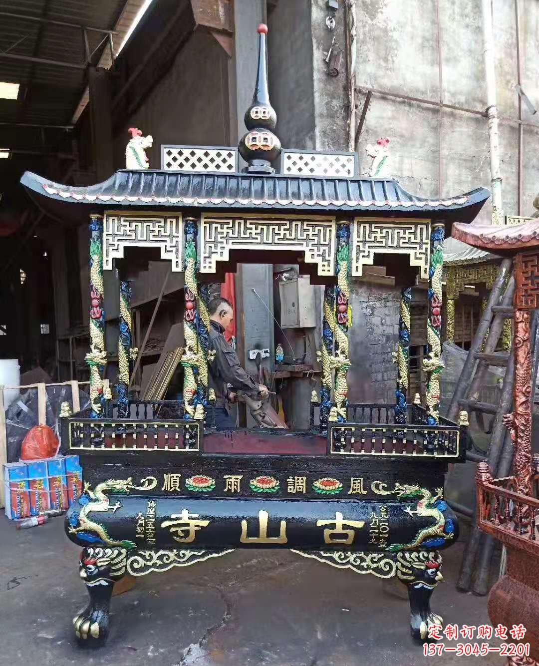 唐山铜雕香炉寺庙景观雕塑