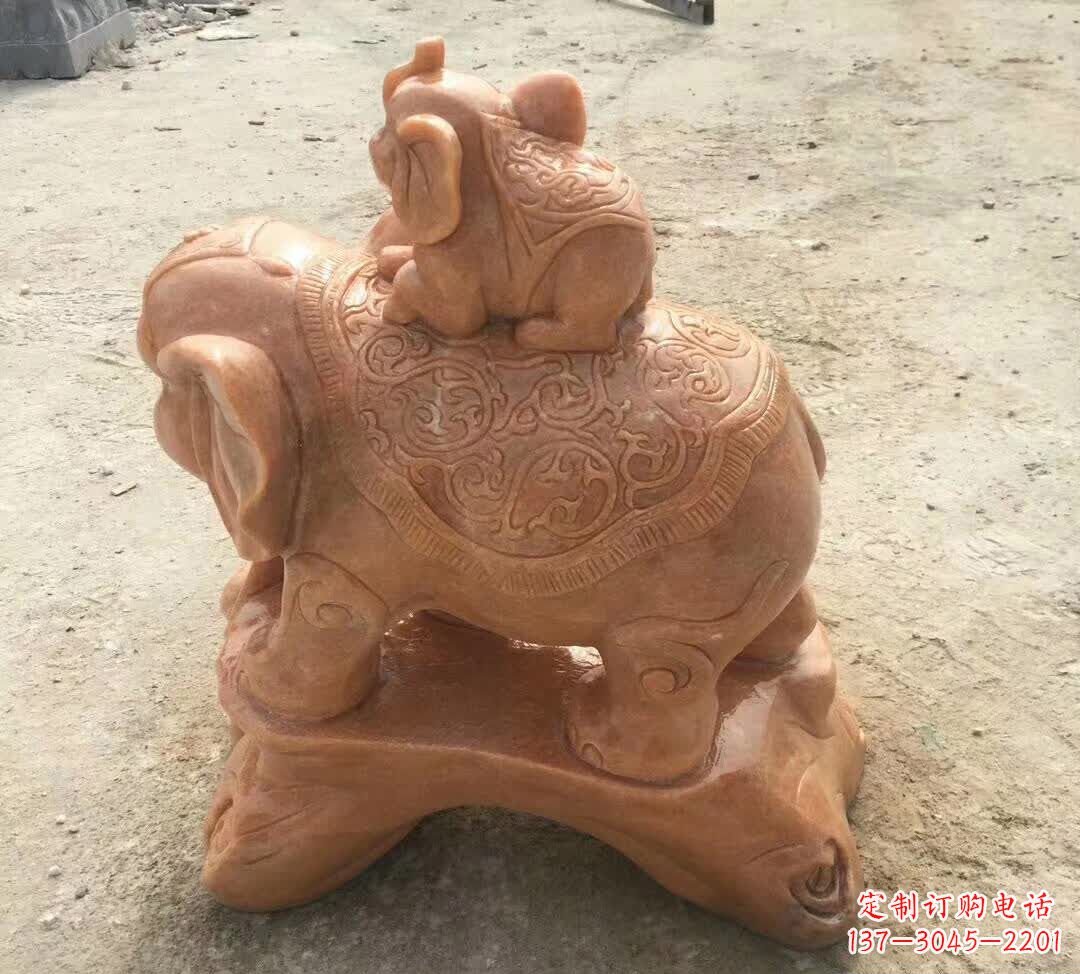 唐山晚霞红小象招财动物
