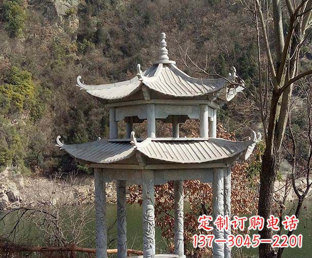 唐山园林仿古双层石雕凉亭