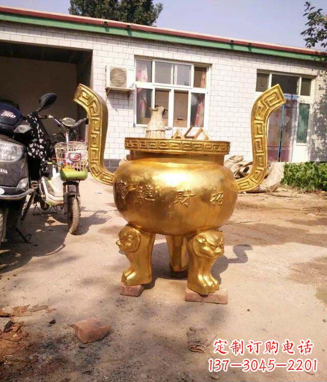 唐山招财进宝香炉寺庙铜雕