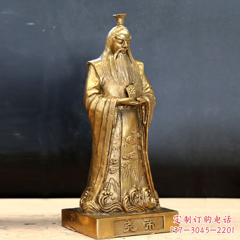 唐山中国上古时期部落联盟首领尧帝铸铜雕像