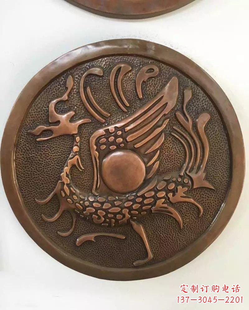 唐山朱雀铜浮雕