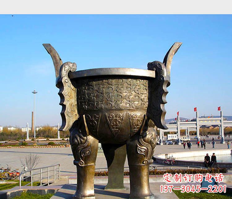 唐山铸铜广场圆形景观香炉
