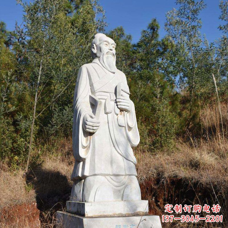 唐山祖冲之汉白玉石雕像-公园景区中国古代名人雕塑